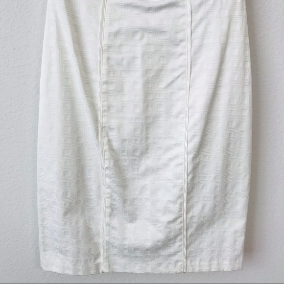 Y2K Corey P Early 2000s Sleeveless Textured White Ivory Cocktail Party Dress - Picture 6 of 9